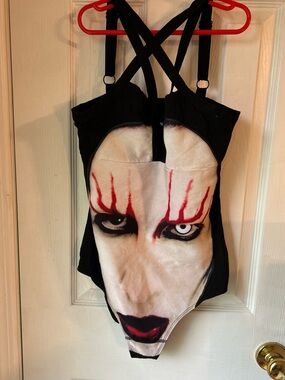 Killstar Black Marilyn Manson Graphic swimsuit